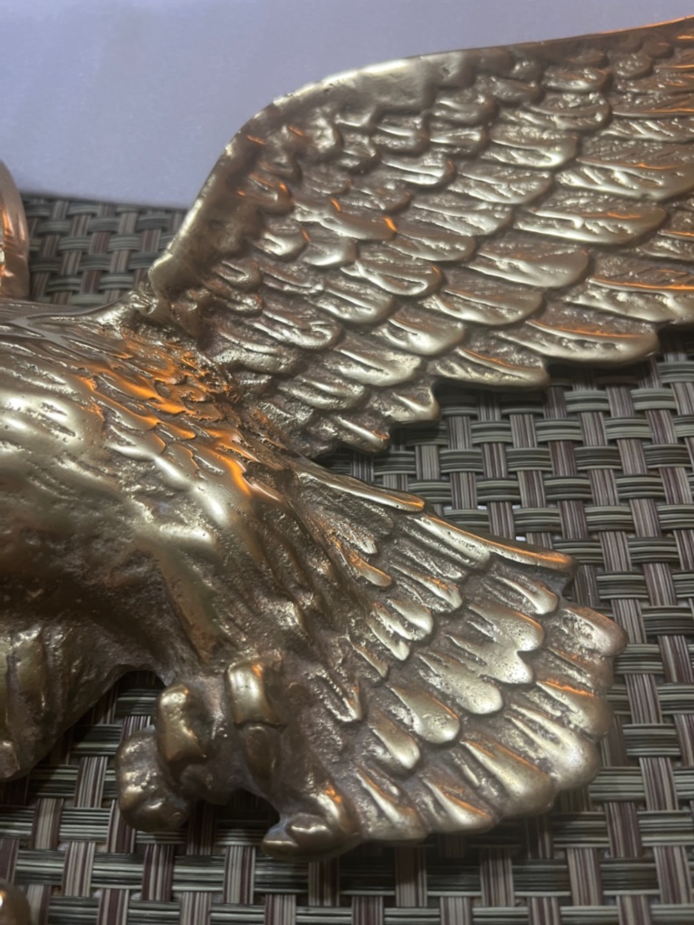 Brass Eagle Wall Plaque - Vintage Style Soaring Eagle - Picture 4 of 5